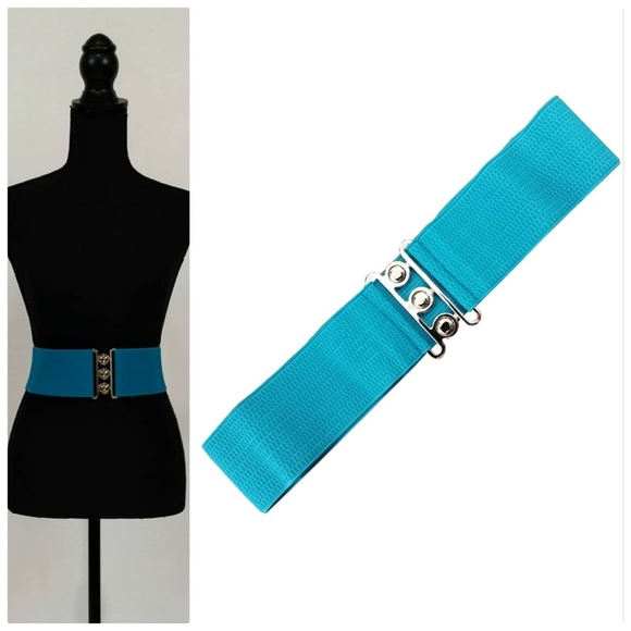 Banned Accessories - Banned Stretch Belt in Teal Blue